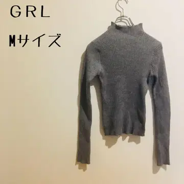 리브 니트 그레이 [ GRL ] 보틀넥 슬림 스트레치 M 사이즈