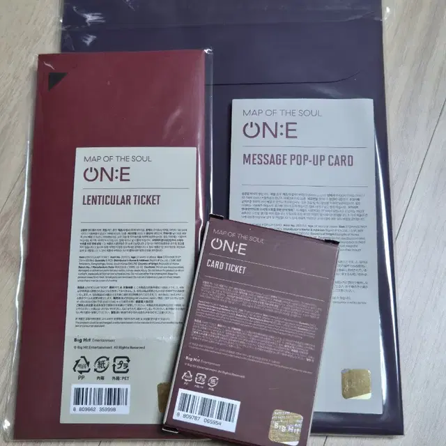 BTS 방탄 온콘 티켓 세트 카드 렌티 팝업카드