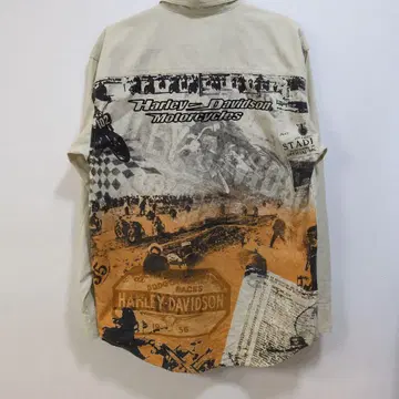 Harley-Davidson 그래픽 프린트 워크 셔츠 S