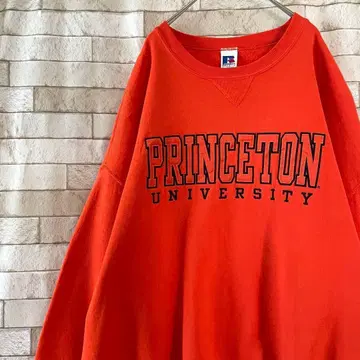 러셀 맨투맨 멕시코 자수 PRINCETON 속기모 오렌지 2XL