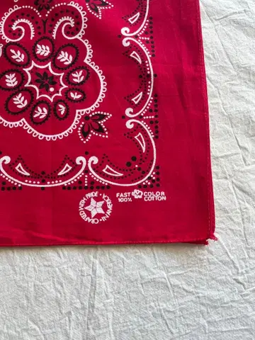 70's 엘리펀트 브랜드 상비 별 마크 이행기 USA제 대형 반다나