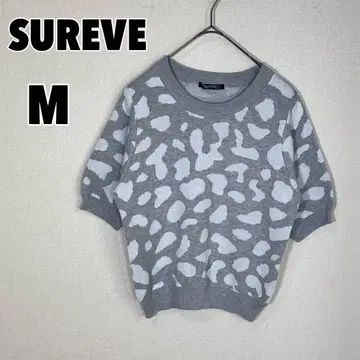 SUREVE 슈 (M) 반팔 애니멀 무늬 니트