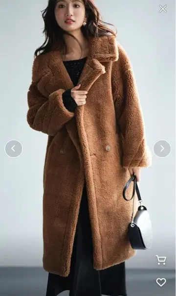 [ 미사용 새상품 ] 복슬복슬 깔끔한 롱 보아 코트