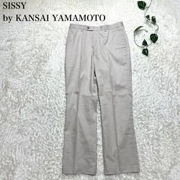 야마모토 간사이 슬랙스 남성용 베이지 아이보리 코튼 74%