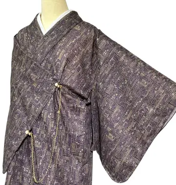 유 9 세탁 가능한 기모노 코몬 단의 순수 실크 기장 160cm