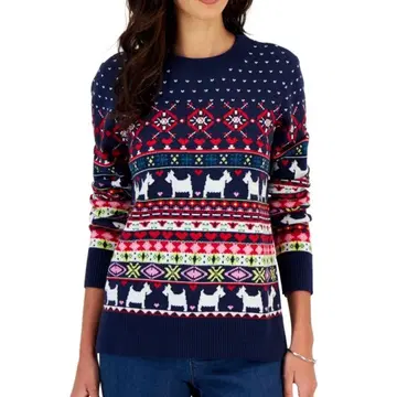 Chater Club 애니멀 무늬 크리스마스 스웨터