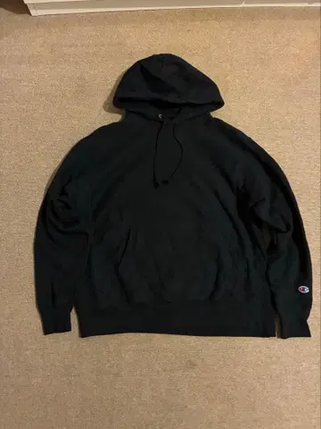 Champion 리버스 위브 블랙 후드티 L