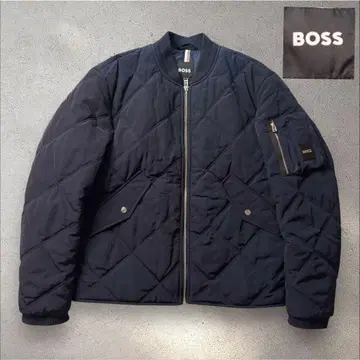 미사용급 HUGO BOSS 다이아 퀼트 봄버 플라이트 자켓