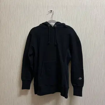 Champion 리버스 위브 후드티 블랙