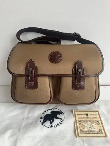 HUNTING WORLD 캐리어 올 베이지 숄더백 미사용 새상품