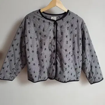 사만사 모스모스 체크 무늬 자수 자켓