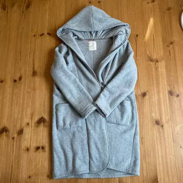 플리스 안쪽 후드 부착 그레이 코트