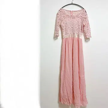 핑크 레이스 맥시 드레스 여성용 포멀 축하연