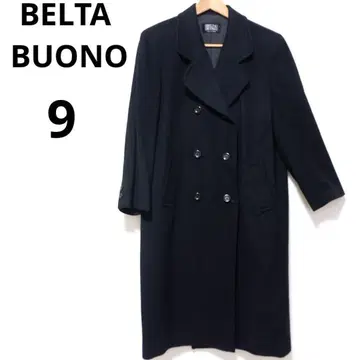 BELTA BUONO 캐시미어 체스터 코트 롱 맥시 길이 블랙 9 M