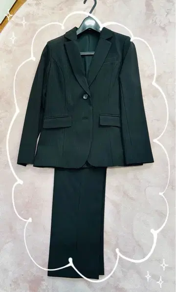 미사용! 블랙 스트라이프 테일러드 자켓 세트