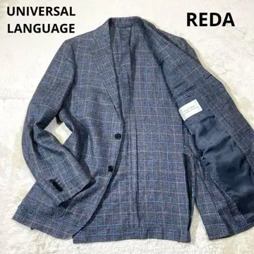 유니버설 랭귀지 x 레다 체크 펜체크 테일러드 자켓 M