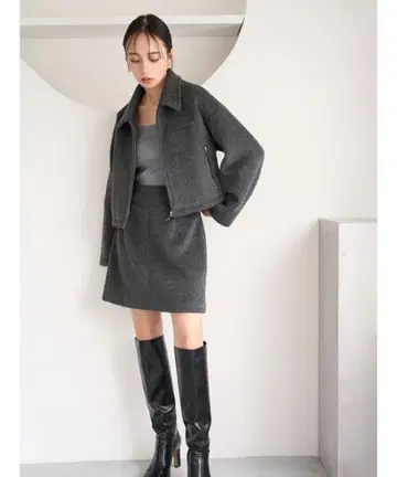 스나이델 샤기 BOX 미니 스커트