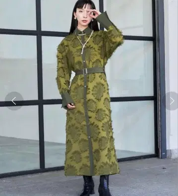 HALE 하레 프린지 절개 원피스 롱 기장