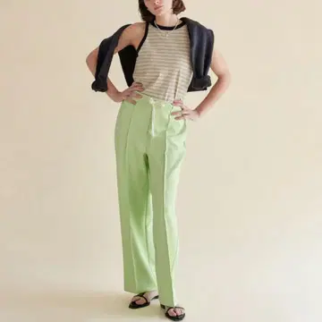 새상품 SeaRoomlynn PIN 턱 저지 슬랙스 민트 M