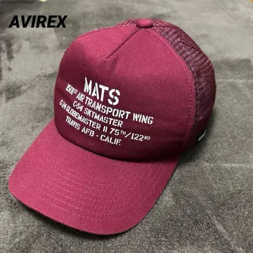 AVIREX MATS 트래커 캡 버건디 아메카지 와인 레드