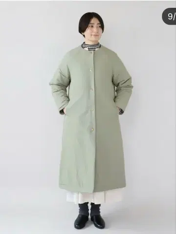 무모쿠테키 뭄모쿠테키 가볍고 따뜻한 충전솜 노카라 롱 코트