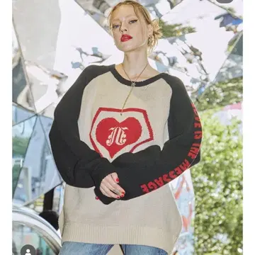 jouetie 쥬에티 콜라보 SUPER LOVERS 래글런 니트