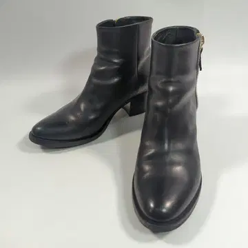 데프레 37 가죽 천연 가죽 사이드 지퍼 앵클 숏부츠