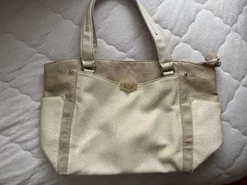 화이트/베이지 토트백 대용량