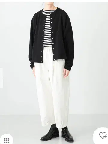 카구레 코튼 크롭 팬츠 OFF 화이트