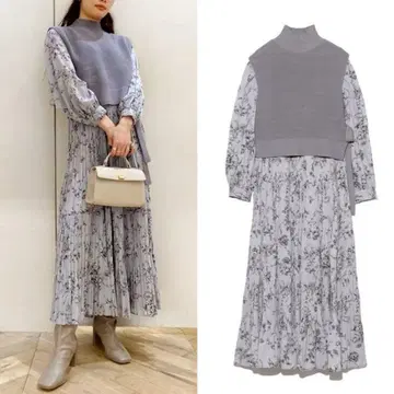 스나이델 SNIDEL 니트 베스트 콤비 원피스