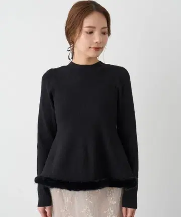 셀포드 퍼 헴 플럼 니트 풀오버