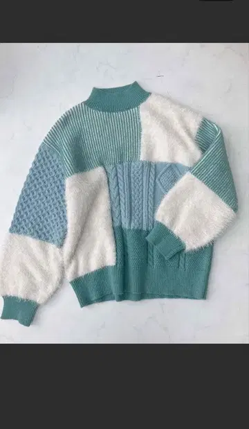 AS KNOW AS plus 샤기와 아란 니트 풀오버