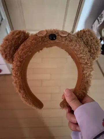 팀의 머리띠 브라운 인조 모피