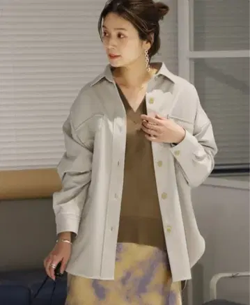 JOURNAL STANDARD 폴리에스테르 트윌 셔츠 블루종 베이지