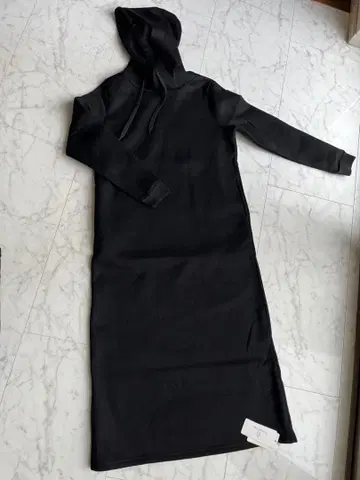 원피스 속기모 롱 후드티 여성용 가을 겨울 무지 블랙