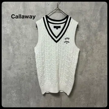 Callaway 케이블 니트 V넥 베스트 골프 스포츠
