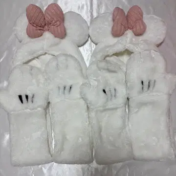 미니 팬캡 화이트 퍼