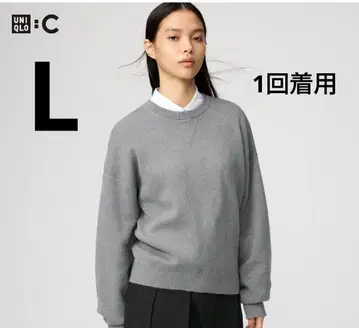 스무스 코튼 크루넥 스웨터 L 사이즈 그레이