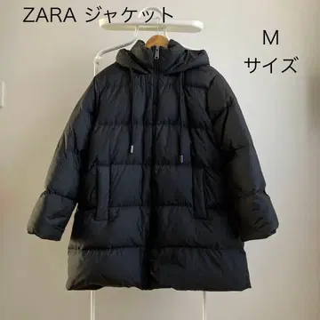 ZARA 자라 자켓 블랙 M 아우터 두꺼운 원단 후드 블루종