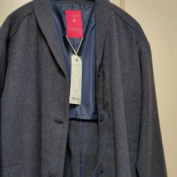 울 혼방 다크 그레이 코트