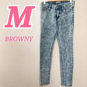 BROWNY 브라우니 데님 팬츠 M 워시 가공 캐주얼