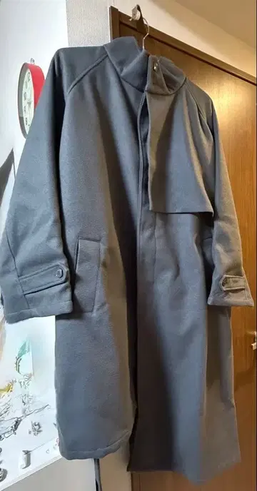 비대칭 트렌치코트/스탠드 카라 Nilway