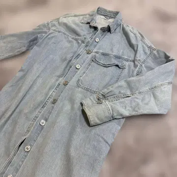 ZARA 라이트 블루 데님 셔츠 원피스