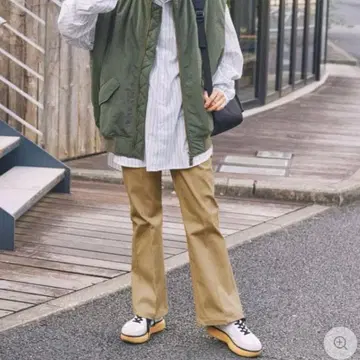 Dickies 베이지 플레어 팬츠 (ANAP 콜라보)