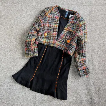 버블 수트 90s 레트로 헤이세이 셋업 아카이브 트위드 화려함