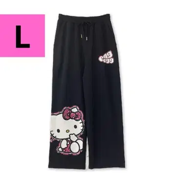 새상품 아베일 egg 헬로키티 스웨트 팬츠 L 사이즈 블랙