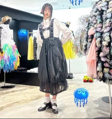 2024AW 튤 장식 MA-1 서스펜더 스커트 (서스펜더 스커트)