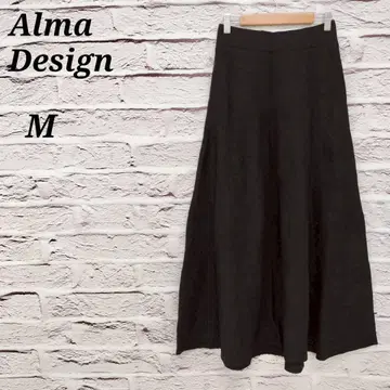 Alma Design [ M ] 니트 롱 플레어 스커트 블랙