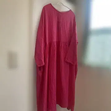 새상품급 ichi 핑크 롱 원피스 린넨 코튼