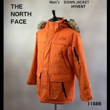THE NORTH FACE 후드 부착 다운 자켓 오렌지 586